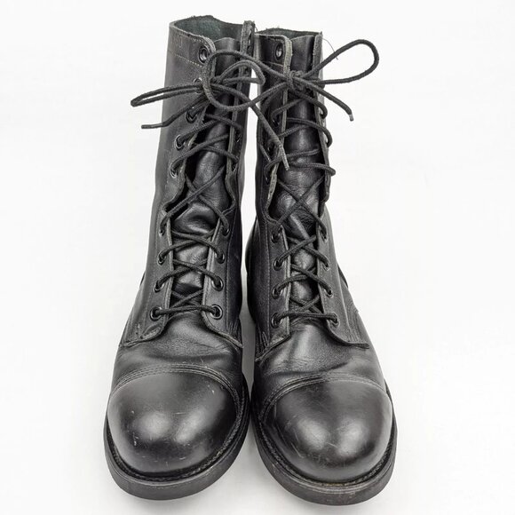 Vintage 1983 / 75 Black Combat Boot Size 9 1/2 9.5 Steel Toe 1-90 Army Military - Picture 4 of 10